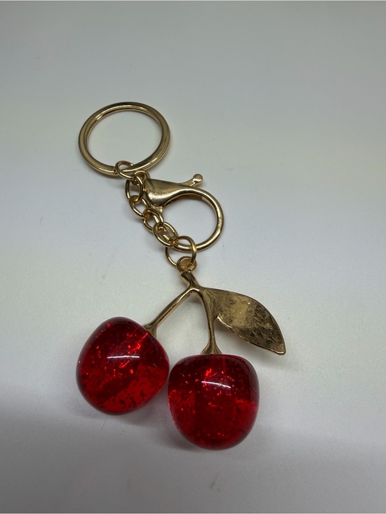 Accessories - Gold-Tone Cherry Keychain Bag Charm